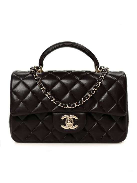 CHANEL Handbags - Chanel Classic Mini Rectangular Top Handle Quilted Lambskin Gold tone hardware